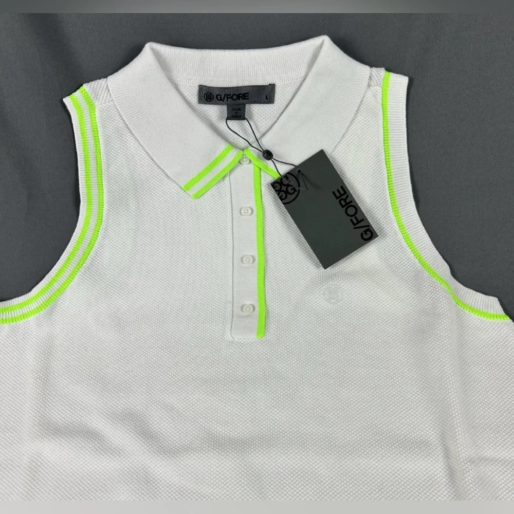 G/FORE G4 Womens Golf Dress Cotton Pique Large White - Picture 2 of 6